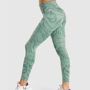Gymshark Olive Patterned Leggings